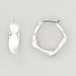 Roman Twisted Silver Hoop Earrings - image 1
