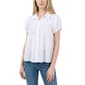 Petite NY Collection Short Sleeve Solid Smock Button Front Blouse - image 1