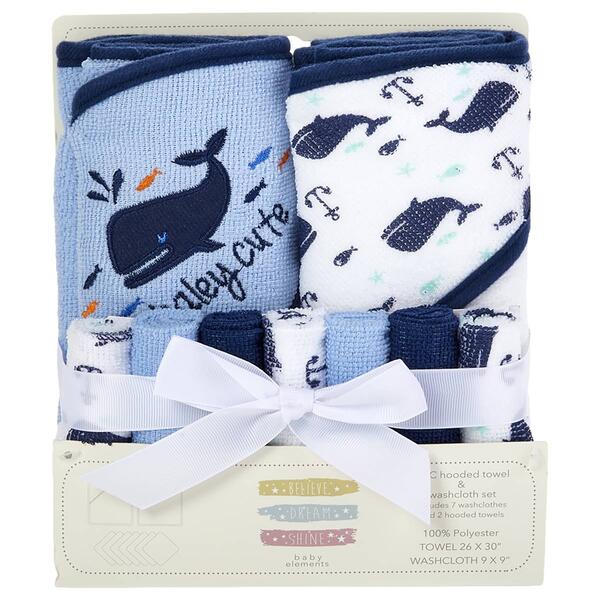 Baby Elements 9pc. Nautical Whale Bath Set - image 