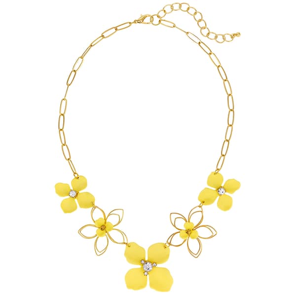 Ashley Cooper(tm) Yellow Flower Short Frontal Necklace - image 