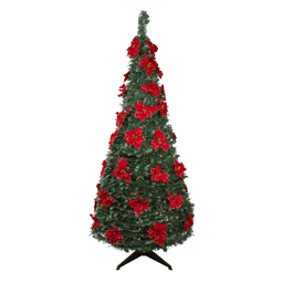 Northlight 6ft. Pre-Lit Slim Poinsettia Pop-Up Christmas Tree