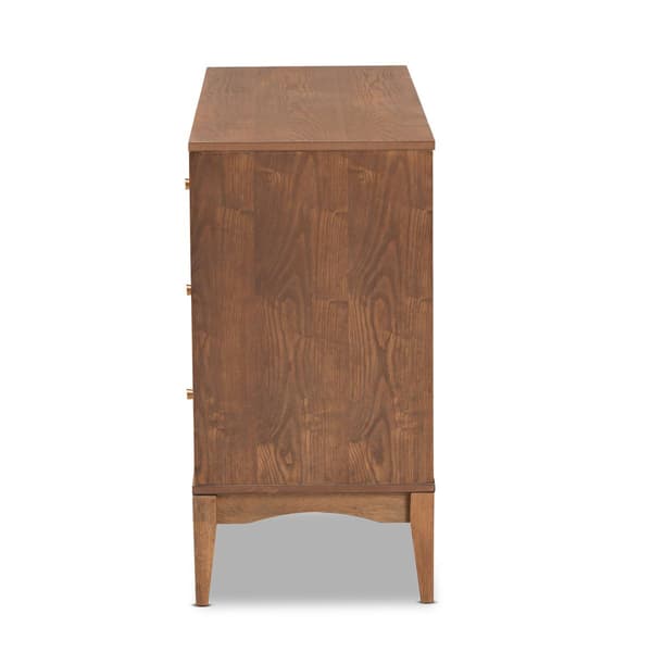 Baxton Studio Landis Modern Ash Walnut Wood 6-Drawer Dresser