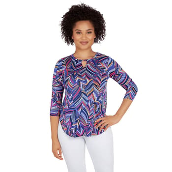 Plus Size Ruby Rd. Must Haves II 3/4 Sleeve Textured Puff Top - Boscov's