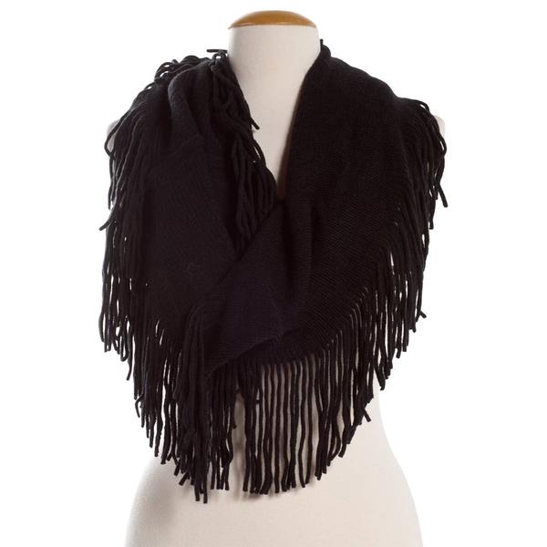 Womens Steve Madden Knit Fringe Snood - image 