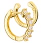 Athra 14kt. Gold over Brass & CZ Huggie/Cuff Combo Hoop Earrings - image 2