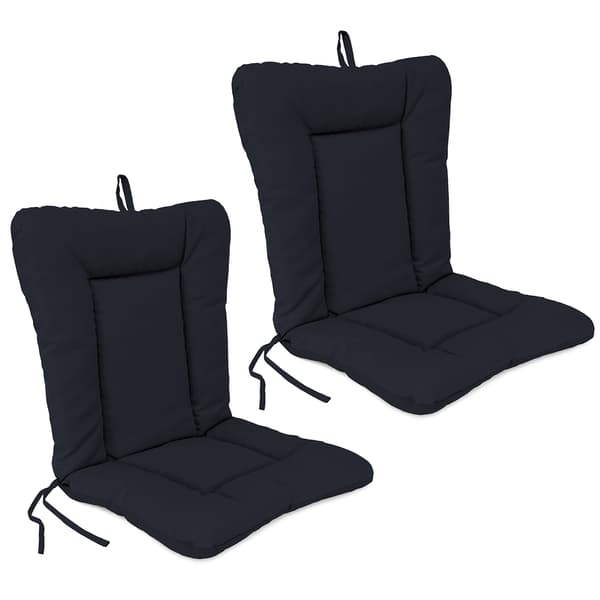 Jordan Manufacturing Set of 2 Navy Outdoor Dining Chair Cushions - image 