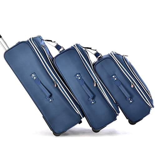 Olympia USA 3pc. Hamburg Upright Luggage Set-Navy