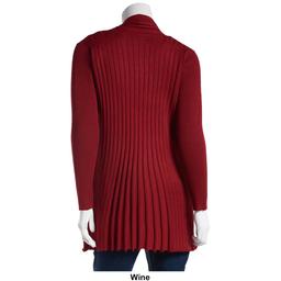 Plus Size Birch Long Sleeve Soild Pleated Rib Fan Cardigan