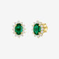Nova Star(R) 1/3ctw. Lab Grown Diamond & Emerald Halo Stud Earrings - image 1