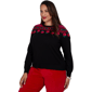 Plus Size Ruby Rd. Mysterious Romance Fair Isle Rose Sweater - image 3