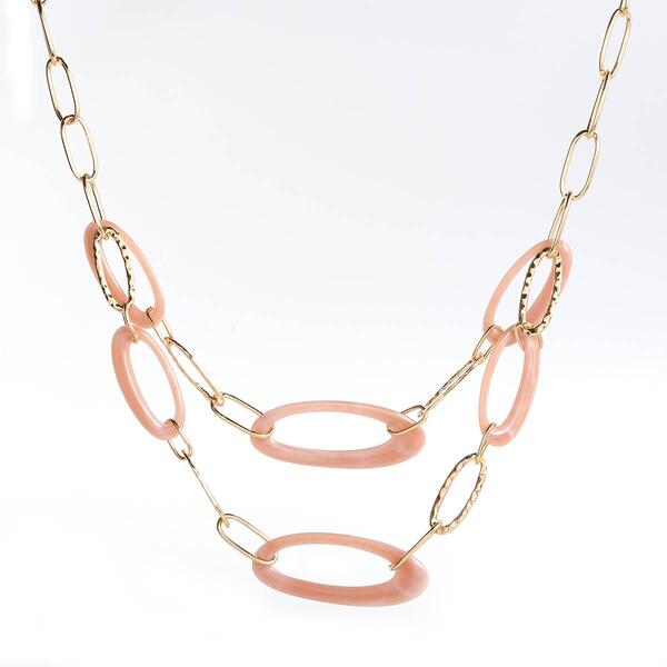 Ashley Cooper&#40;tm&#41; Pink & Gold-Tone Link 2-Row Necklace - image 