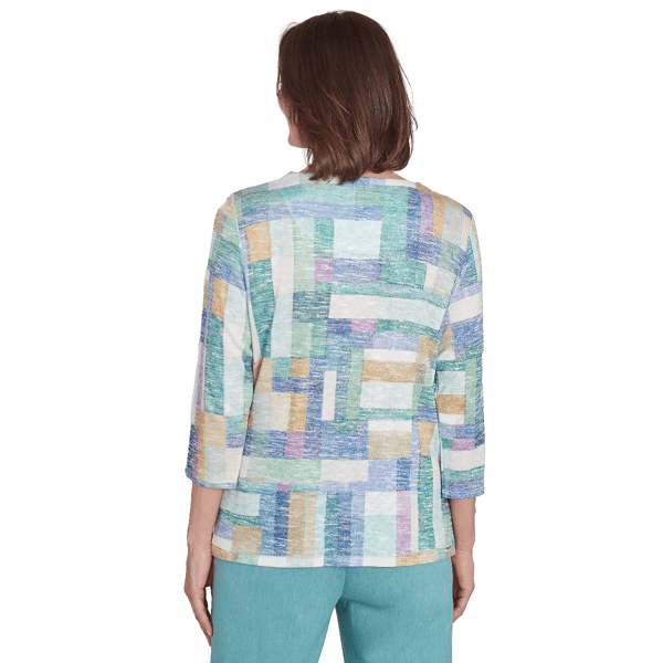 Womens Lake Victoria 3/4 Sleeve Hues Color Block Tee