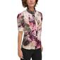 Womens DKNY Puff Elbow Sleeve Floral Blouse - image 1