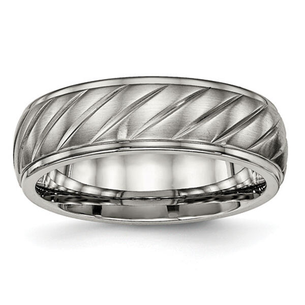 Mens Endless Affection&#40;tm&#41; Diagonally Groove 7mm Grooved Band - image 