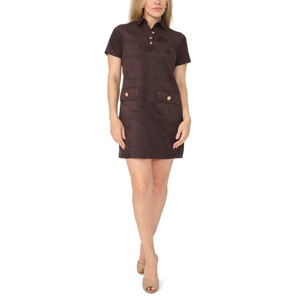 Petite MSK Short Sleeve Suede Shift Dress