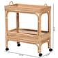 bali & pari Lombok Modern Bohemian Natural Rattan Wine Cart - image 8