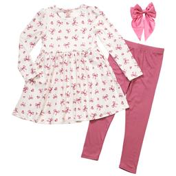 Girls (4-6x) Sweet Stories Hearts & Bows Dress w/ Legging Set