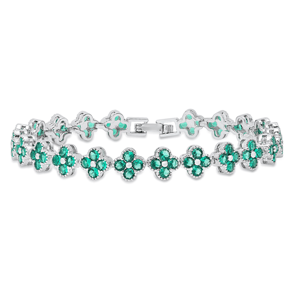 Saffron CZ Flower Charm Bracelet - image 