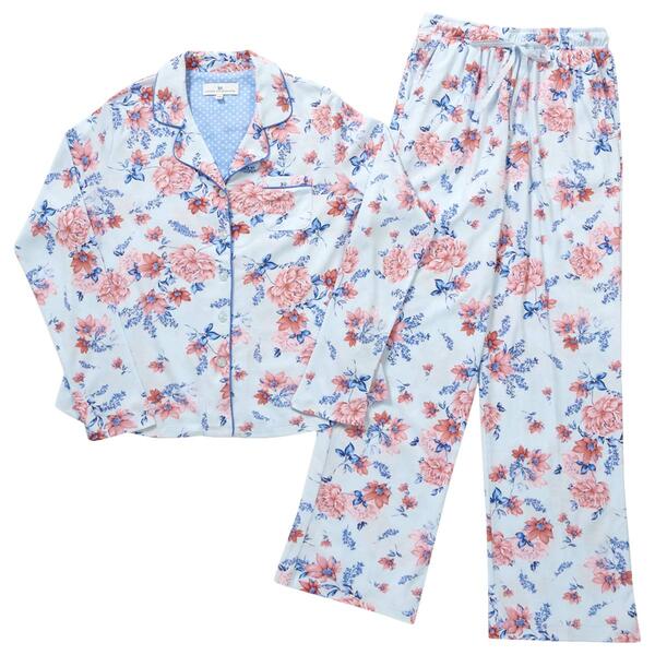 Womens Karen Neuburger Long Sleeve Long Leg Watercolor Pajama Set - image 