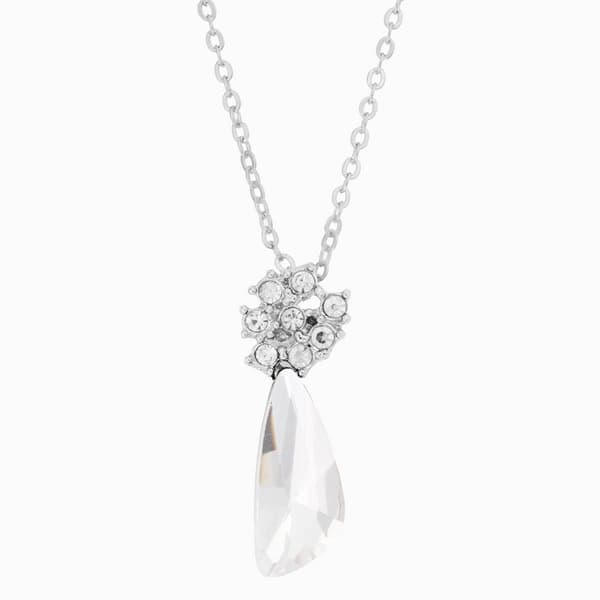 Athra Silver Plated & Clear Crystal Pendant Necklace