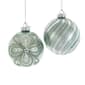 Kurt Adler 6pc. Silver & Pale Aqua Embellished Ball Ornaments Set - image 1