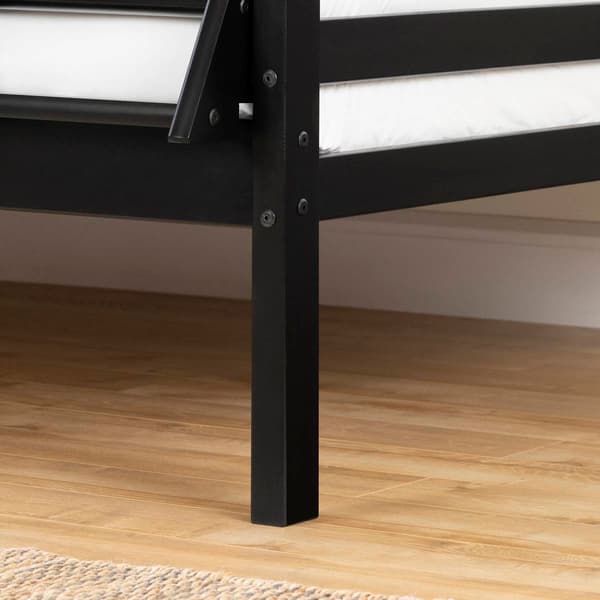 South Shore Fakto Matte Black Twin on Full Wood Bunk Bed