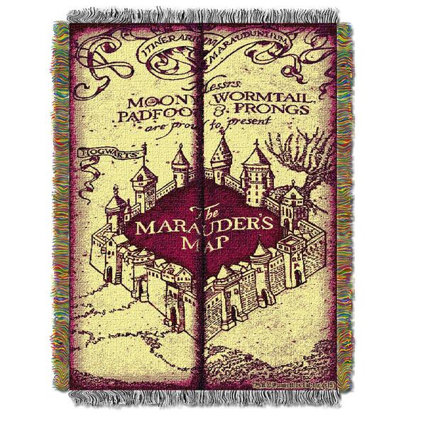 Northwest Harry Potter Marauders Map Woven Tapestry Throw - image 