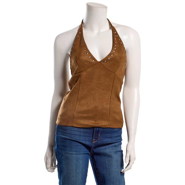 Juniors Madden Girl Knit Suede Studded Halter Top - image 