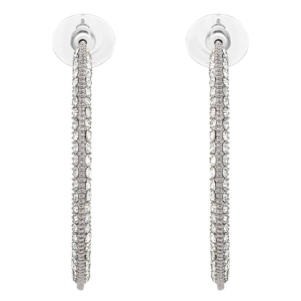 Jessica Simpson 1.85in. Imitation Silver Rhinestone Hoop Earrings