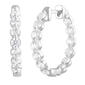 Sterling Silver Lab Grown Diamond Inside Out Hoop Earrings - image 1