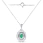 Nova Star® Sterling Silver 8x6mm Oval Lab-Grown Emerald Pendant - image 3