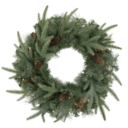 Northlight 24in. LED Mixed Pine & Pine Cone Christmas Wreath