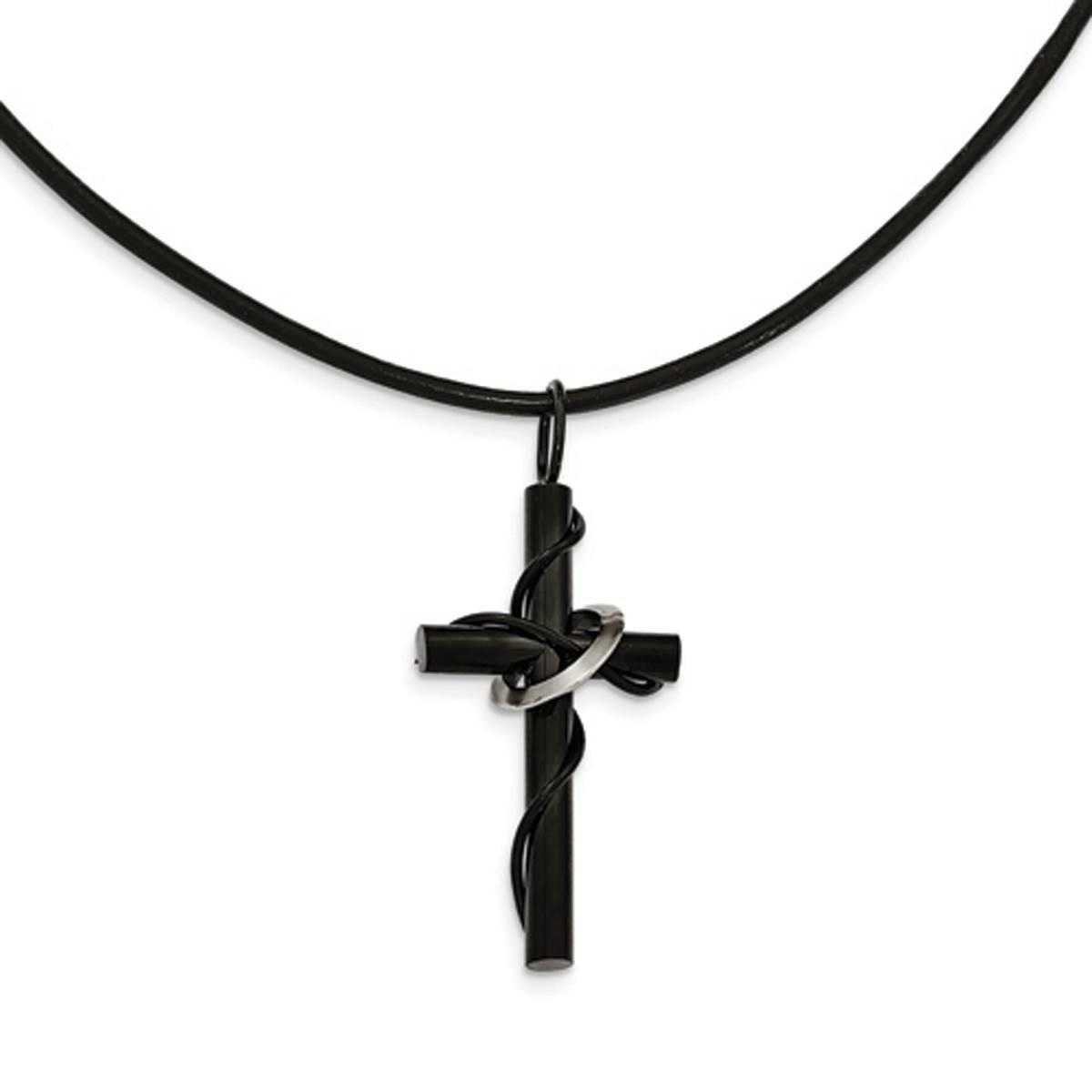 Mens Gentlemen’s Classics™ Leather Cord Black Cross...