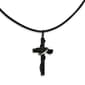 Mens Gentlemen's Classics&#40;tm&#41; Leather Cord Black Cross Necklace - image 1