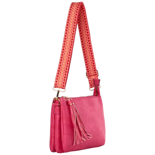 DS Fashion NY Triple Gusset Crossbody - Hot Pink