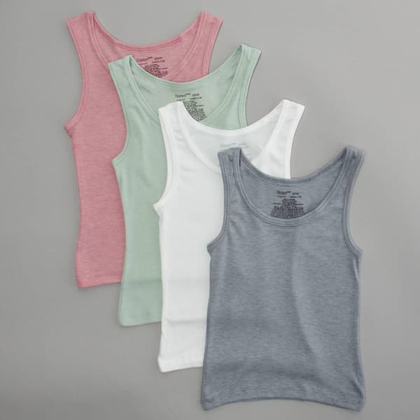Girls Hanes&#40;R&#41; 4pk. Super Soft Tank Top Undershirts - image 