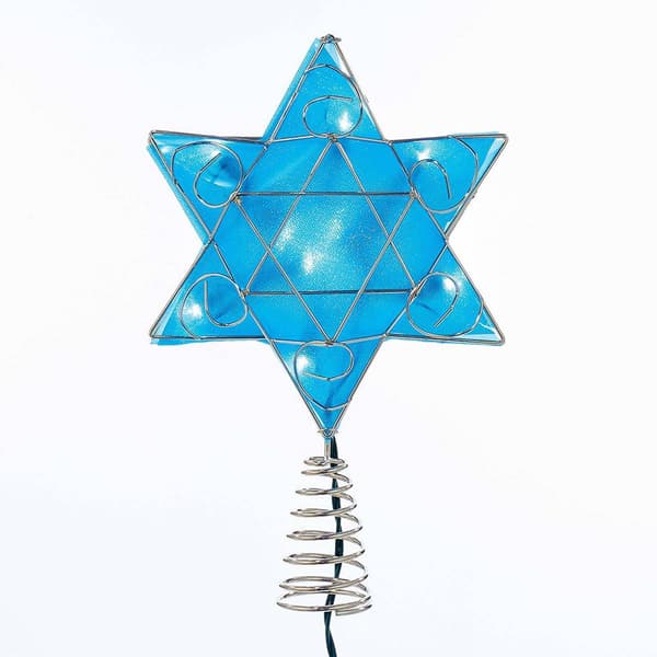 Kurt Adler UL 10-Light LED Silver & Blue Shimmer Star Treetop