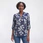Womens Como Blu Roll Tab Sleeve 2 Pocket Split Neck Henley Blouse - image 1