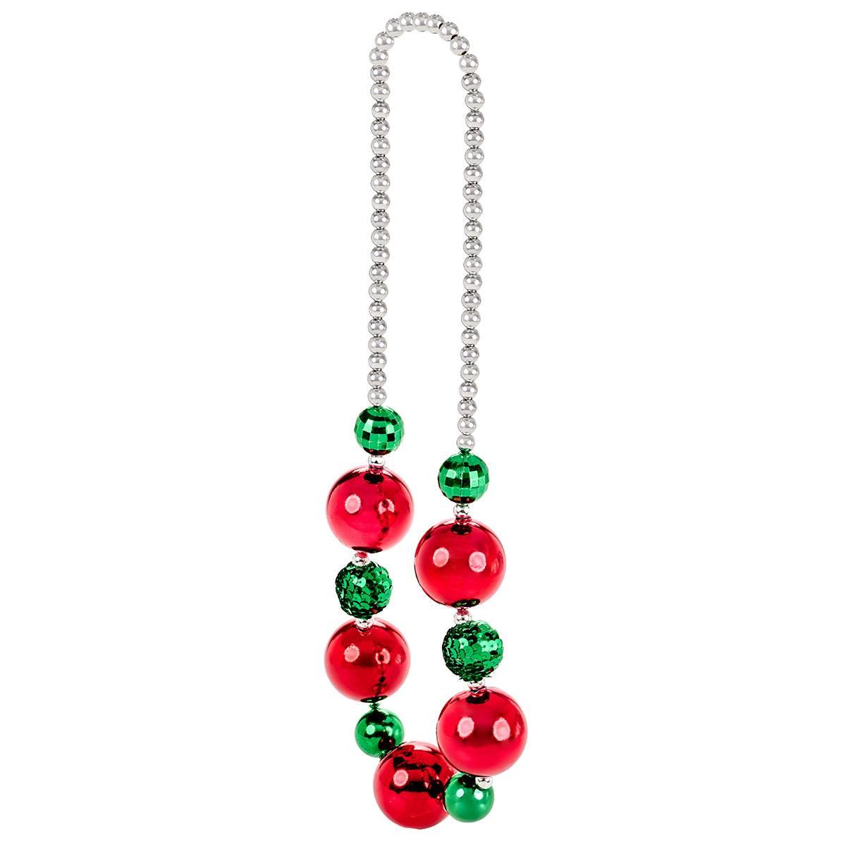 Red & Silver Stripe Crystal Necklace