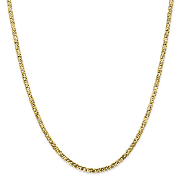 Unisex Gold Classics&#40;tm&#41; 10kt. 2.9mm 16in. Beveled Chain Necklace - image 