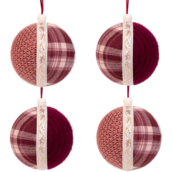 Northlight 4ct. Plaid & Knitted Christmas Ball Ornaments