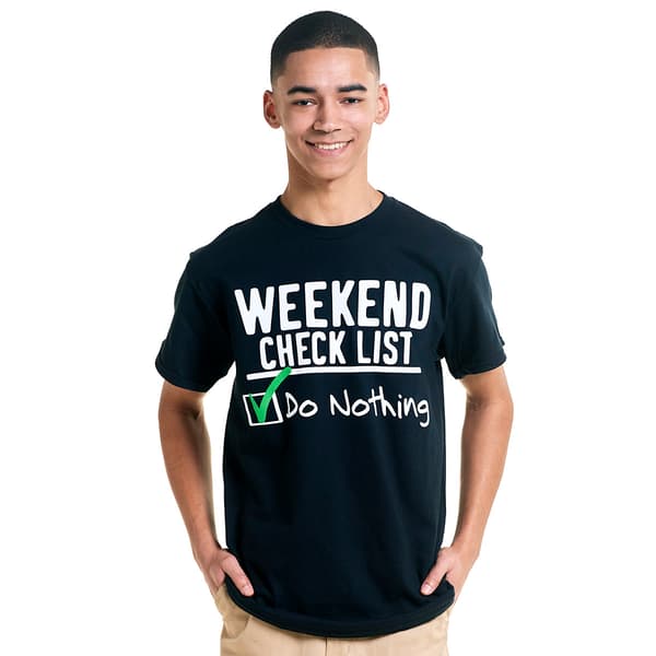 Young Mens Hybrid Promotions Weekend Checklist Graphic Tee
