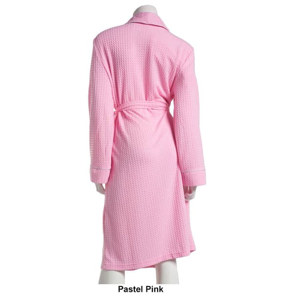 Womens Jasmine Rose Long Sleeve 42in. Houndstooth Robe w/Headband