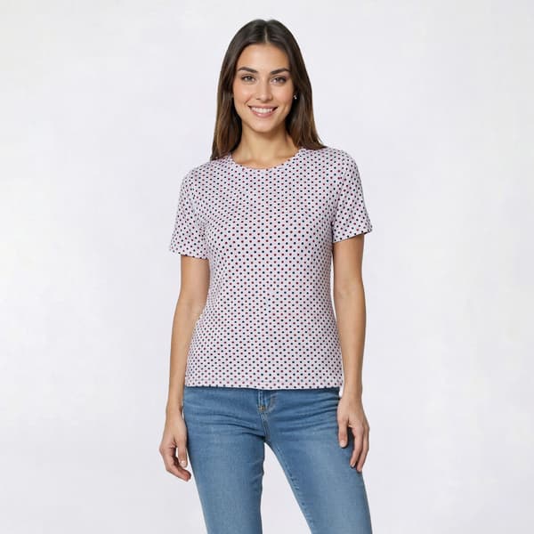 Petite Hasting & Smith Short Sleeve Americana Dot Tee - image 