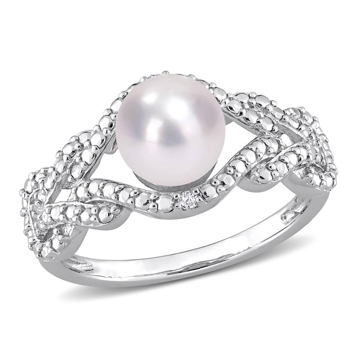 Gemstone Classics™ Pearl & Diamond Accent Infinity Ring