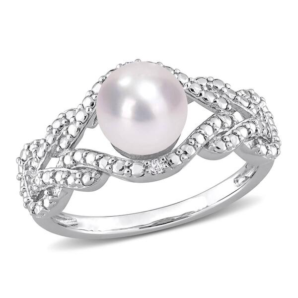 Gemstone Classics&#40;tm&#41; Pearl & Diamond Accent Infinity Ring - image 