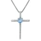 Gemminded 4mm Heart Aquamarine & 0.01ctw. Diamond Pendant - image 1