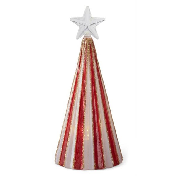 K&K Interiors Striped LED Tree with Star Top - image 