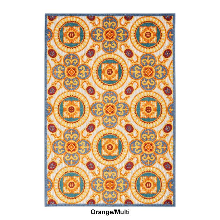 Nourison Aloha Tile Pattern Indoor/Outdoor Area Rug