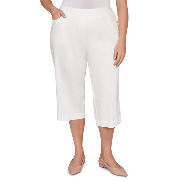 Plus Size Alfred Dunner Resort Living Smooth Waist Pull On Capris - image 